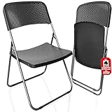 BigDean 2 Stück Klappstuhl Rattan Optik – Campingstuhl belastbar bis 200kg – wetterfester Gartenstuhl Balkonstuhl Campingstuhl klappbar
