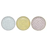 Bloomingville kleine Teller Patrizia, blau gelb lila, Keramik, 3er Set, 16 cm