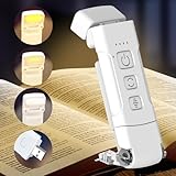 MOKHT Leselampe Buch Klemme - USB Wiederaufladbare Buchlampe, Leselicht mit 3 Farben & 5 dimmbaren Helligkeiten, LED Klemmleuchte mit Timing Funktion, Leselampe für Kinder und Bücherwürmer