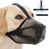 Maulkorb für große Hunde, Atmungsaktive Haustier Maske Hundetraining, Maulkorb mittlere Hunde mit Klettverschluss, Maulkorb für Kleine Mittlere große Hunde (XL)