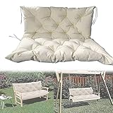 3-Sitzer-Outdoor-Schaukelbank mit Rückenlehne, bequemer Gartenschaukel mit dicken Kissen zur Entspannung auf Terrasse oder Hinterhof