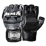 LangRay MMA Handschuhe, Boxhandschuhe Damen Männer, Sparringhandschuhen Punchinghandschuhe Grappling Training Gloves für Kickboxen Kampfsport Muay Thai Karate UFC Handschutz,L