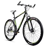 Bergsteiger Detroit 29 Zoll Mountainbike, geeignet ab 170 cm, Scheibenbremse, 21 Gang-Schaltung, Gabel-Federung mit Lockout-Funktion, Jungen-Fahrrad & Herren-Fahrrad