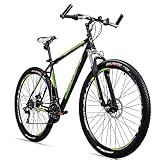 Bergsteiger Detroit 29 Zoll Mountainbike, geeignet ab 170 cm, Scheibenbremse, Shimano 21 Gang-Schaltung, Gabel-Federung mit Lockout-Funktion, Jungen-Fahrrad & Herren-Fahrrad