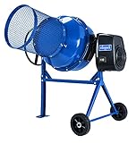 Scheppach Betonmischer MIX125 + Siebtrommel (125L Fassungsvermögen, 550W Mörtelmischer, Zementmischer mit Gußzahnkranz und Kompostsieb)