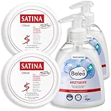 4er Pack: 2 x Balea Flüssigseife Arztseife, 300 ml, 2 x Satina Gesichtscreme pflegend, 150 ml