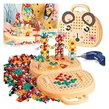 HAZARA Magic Montessori Play Toolbox ， Intelligente Montage Spielzeug Werkzeug Sicherheitsmaterial Schraubspiel Kinder ， Werkzeug Kinder Ab 2 Jahre,Beige