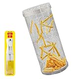 Tragbares Edelstahl Grill Korb, Grillrost Rolling Universal Grillkorb, FüR Pommes,Fisch,Garnelen,Camping Essentials (Wird Mit Einem 300ml Ölsprüher),4pcs