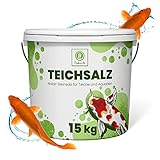 Fuduu.de - Teichsalz, 15 kg Eimer, für die Verwendung in Gartenteichen, Koi-Teichen und anderen Arten von Teichen, umweltfreundliche Alternative zu chemischen Mitteln, im praktischen 15kg Eimer