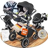 Kinderwagen [3 in 1] - Babyschale, klassischer Babywagen & Autositz in einem Set | Buggys, Kinder Wagen, Baby Stroller | Höchste Sicherheit Inkl. Isofix & 5-Punkt-Sicherheitsgurt | AMOR BABY Primus