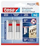 tesa® Verstellbare Klebeschraube für Fliesen und Metall, spurlos wiederablösbar, Haltekraft bis zu 3kg | 2er Set: enthält 4 Schrauben