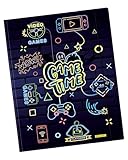 Online Sammelmappe Gaming DIN A4, Mappe mit Gummizugverschluss, Dokumentenmappe mit schönem Print, stabiler Karton, Postmappe für Schule und Büro, für Schüler und Erwachsene