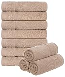 Brandsseller 10er Set Seiftuch 30 x 30 cm Waschlappen Frottier Seiflappen Gästehandtuch mit Aufhänger Baumwolle 470 g/m² Bad Haushalt - Sand