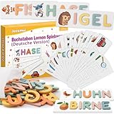 Joozmui Spielzeug ab 3 4 5 6 7 8 Jahre Mädchen, Buchstaben Lernen Lernspiele ab 3-8 Jahre Kinderspielzeug ab 3-8 Jahre Steckpuzzle Holz Montessori Spielzeug ab 3-8 Jahre Junge Einschulung Geschenk