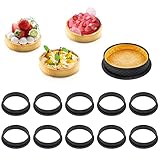 10 Stück Kuchenform Mousse Törtchen Ring Kunststoff runde Form Dessert Kuchen Dekorieren Werkzeug Perforierte Backform DIY Backformen