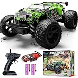 Ferngesteuertes Auto, Monstertruck Ferngesteuert ab 3 4 6 8 Jahre, 1:18 2.4Ghz RC Auto mit Doppelschale, Licht und 2 Akku, Ferngesteuerter Monstertruck Spielzeug Auto für Kinder Jungen Mädchen