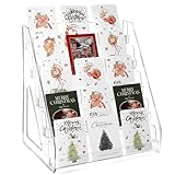 TrendTrust 5-stufiger Postkartenständer Kartenständer transparenter Kartenaufsteller Kartenhalter für Postkarten, Grußkarten, Aufkleber & Prints – stabiles Tischdisplay für Laden, Markt, Messe