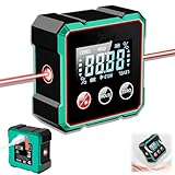 Magnetic Digital Angle Finder, 4-Side Strong Magnetic Angle Gauge, Laser Level with Electronic Laser, Strong Magnetic Base & LCD Display, Waterproof Inclinometer for Woodworking (With Laser)