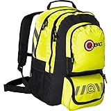 QBAG Motorradrucksack Fahrradrucksack - Großzügiger Stauraum, Belüftetes Rückenpolster, Wasserabweisend, Neon Gelb - Perfekt für Outdoor & Sicherheit