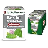 Bad Heilbrunner Basischer Kräutertee – Kräuterteemischung mit Brennnessel, grünem Haferkraut und Zink zur Unterstützung des Säure-Basen-Haushalts, (12 x 8 Filterbeutel)