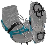 ALPIDEX Grödel Steigeisen für Bergschuhe Schuhkrallen mit Manganstahlspikes 12 Zähne Schuhgröße 35-47 Crampons Klettern Bergsteigen Trekkking Winter Outdoor Schuhspikes, Größe:M, Farbe:Blue