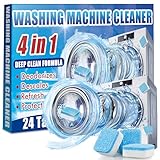 Waschmaschinenreiniger, 24 Tabletten, 4-in-1-Funktion, geeignet für HE-, Toplader- und Frontlader-Waschmaschinenreiniger