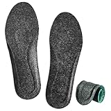 CCSOFTIME Winter Filz Einlegesohlen für Damen Herren,Warme Wollfilz Sohlen für Hausschuhe,Komfort Weiche Thermo Schaum Schueinlagen für Arbeits,Wandern,Sport und Stiefel,Grau 42/43EU