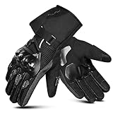 WESTWOOD FOX Winter-Motorradhandschuhe für Männer und Frauen, wasserdichte Motorradhandschuhe, Touchscreen, leichte, warme Schutzhandschuhe für BMX, ATV, UTV, Mountainbiking (SCHWARZ, XL)