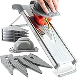 STONELINE Gemüsehobel, Mandoline, Gemüseschneider, V-Hobel, mit 5 Schneid-Einsätzen, Klingen aus Edelstahl