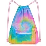 Nidoul Mesh Kordelzug Tasche mit Reißverschlusstasche, Strand Tasche für Schwimmen Gear Rucksack Gym Aufbewahrungsbeutel für Erwachsene Kinder