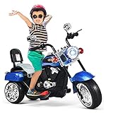 GOPLUS 6V Elektromotorrad für Kinder, Dreirad Kindermotorrad mit Vor-und Rückwärtsschalter, Elektrisches Motorrad, Mortorcycle, Elektrofahrzeug für Kinder ab 3 Jahre (Blau)