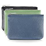 simarro 3 Stück Mini Geldbörse Damen, Leder Mini Portemonnaie Damen Klein und im Kurzformat Brieftasche Münzbeutel Portemonnaie PU Geldbeutel Coin Purse Wallet für Frauen Kinder (schwarz blau grün)