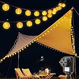 SALCAR 10m LED Lampion Außen, 40er Laternen LED Lichterkette, Wasserdicht Gartenlaterne Deko für Draußen mit 8 Beleuchtungsmodi, 31V Sicherheitsnetzteil - Warmweiß