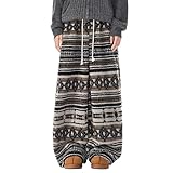 Generisch Freizeithose Herren Fleece Gefüttert Langhose Modische Ethnische Hose Mädchen Lang Flanell Stoffhose Kinder Winter Warm Flauschige Thermohosen Elastischer Baggy Streetwear Pants