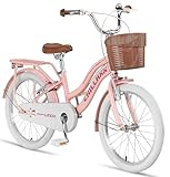 Chillaxx Bike Linda Premium Kinder City Bike in 20 Zoll - Fahrrad für Mädchen, Jungen, Hollandfahrrad Citybike Kinderfahrrad, geeignet für 6,7, 8, 9, 10, 11 Jahre (Rosa)