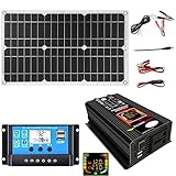 6000-W-Off-Grid-Solarpanel-Kit mit wasserdichtem 18-W-Panel und 30-A-Controller for Wohnmobile, Camping und Outdoor-Abenteuer(Black)