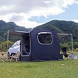 Auto-Heckklappen-Markisenzelt, Pop-Up-Auto-Heckzelte für Camping, SUV-Kofferraumzelte, Auto-Heckzelt mit großem Bildschirm und ausziehbarer Markise, SUV-Zelt, doppelter Schutz, geringer Windwidersta