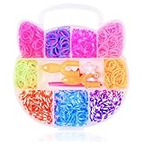 KEWUF 600 Pcs loom bänder set, Loom Bänder Kit 9 Farben Loom Bands-Gummibänder mit Clips, Charms, Perlen und anderem Zubehör für DIY-Kits zur Herstellung von Freundschaftsbändern, beste Halloween