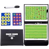 Taktiktafel Fußball Zubehör, Tragbar Trainer Taktikmappe Fußball Coachen Trainer Taktikfolie Fussball Basketball Faltbares Fußball Magnetic Taktikbrett Coach Board mit Marker Stift Radiergummi