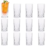 GBACHOOSE Highball-Trinkgläser, 300 ml, Kristallglas, klares Highball-Glas, perfekt für Wasser, Cocktails, Saft, 12 Stück