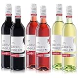 Schloss Sommerau alkoholfreier Rot-, Rosé- und Weißwein - gemischt Weinpaket (6x0,75l)