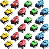 Rcanedny 24 Stück Mini-Rückzieh-LKW Push and Go Reibungsbetriebenes Auto-Spielzeug, kleines Rennfahrzeug, LKW-Spielzeug für Pinata-Füller, Goodie-Bag, Strumpffüller, Klassenzimmerpreise,