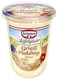 Dr. Oetker Löffelglück Grieß Pudding Natur, 500 g, fertiger Grießpudding mit Vollmilch & feinem Weizengrieß, cremiges Dessert, pur oder mit Früchten kombinierbar
