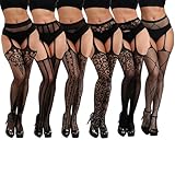 DRESHOW 6 Stück Sexy Elastisch Netzstrumpfhose Straps Strumpfhose Strümpfe Strumpfhosen für Damen