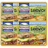 Käsescheiben mit Butterkäse – 150 g, 4er Pack | Mild & cremig | Ideal für Sandwiches, Toast & Snacks