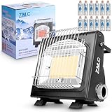Z.M.C 2-in-1 Tragbare Gasheizung und Gaskocher + 12 Gaskartuschen 227g, Keramikheizung Camping Heizung 1,7 kW, Gasheizer für Outdoor und Terrasse, Garten & Balkon, mobile Heizstrahler mit Piezozündung