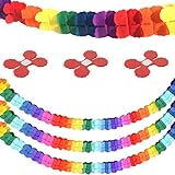3 Stück Bunt Papiergirlande Girlande Papier Deko Karnevalsdeko Fasching Deko Girlanden Fasching für Party Geburtstag Hochzeit Festival - Vierblättrige Form