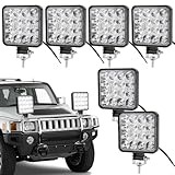 6 StüCk LED Arbeitsscheinwerfer: 48W Quadrat LED Offroad Zusatzscheinwerfer 12V, 1200 LM, Scheinwerfer IP65 Wasserdicht Rückfahrscheinwerfer, Arbeitslicht led zusatzscheinwerfer für Bagger Traktoren