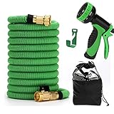 Erweiterbarer Gartenschlauch, 200 - 90 m, leicht, langlebig, massive Messingbeschläge für hervorragende Bewässerungs- und Waschleistung