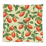 Mexpekil Quadratischer Seidenschal Goji Beeren Kopftuch für Frauen Haar Stirnband Satin Schals Bandanas Halstuch Frauen Geschenk Halstuch